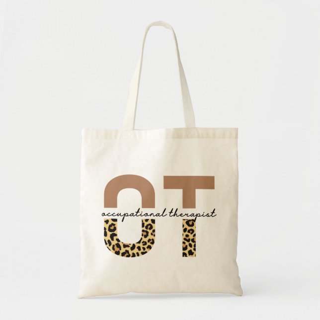 Bolsa Tote terapeuta ocupacional OT cheetah presentes (Frente)