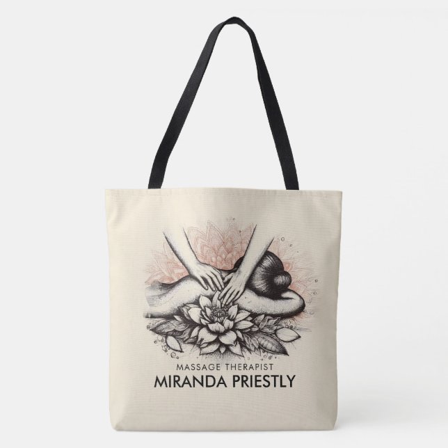 Bolsa Tote Terapêutica de Massagem Terapia Mãos Energia Spa B (Frente)