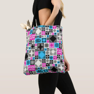 Bolsa Tote Terapêutica De Retalho Em Curso Magenta Engraçado