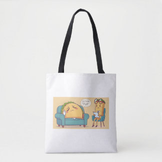 Bolsa Tote Terapia do Taco Terapêutica - Arte Comida Engraçad