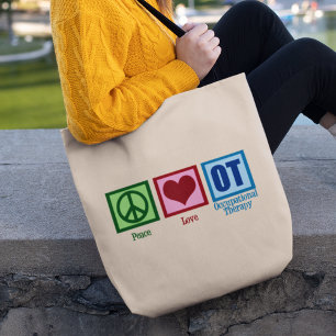 Bolsa Tote Terapia ocupacional do amor da paz
