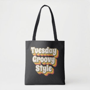 Bolsa Tote Terça-feira Estilo Groovy 70er Design retroativo
