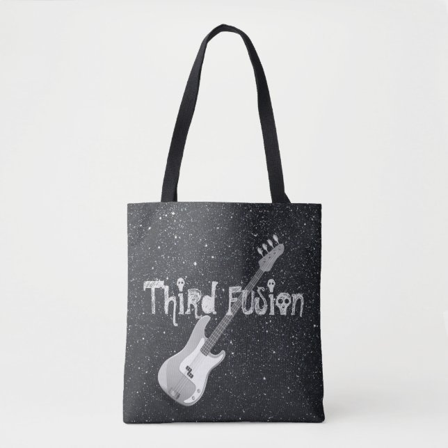 Bolsa Tote Terceiro preto da guitarra baixa da fusão (Frente)