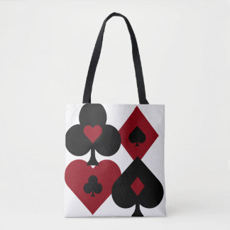 Bolsa Tote Ternos vermelhos & pretos da plataforma de cartão