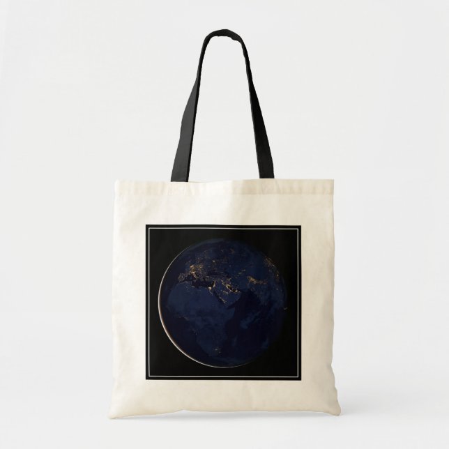 Bolsa Tote Terra cheio com Luzes da Cidade (Frente)