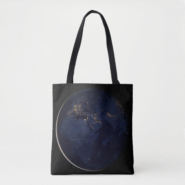 Bolsa Tote Terra cheio com Luzes da Cidade (Frente)