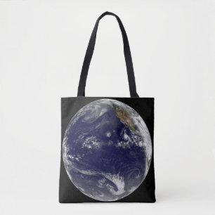 Bolsa Tote Terra Com Três Ciclones Tropicais No Pacífico.