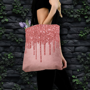 Bolsa Tote Terra Cotta Glitter Dripe Tubeira de tração