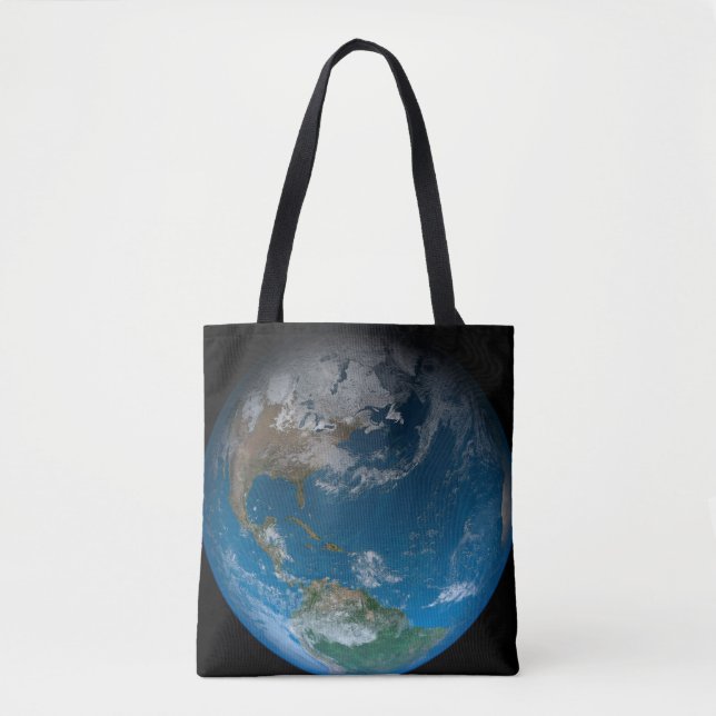 Bolsa Tote Terra De cheio Com A América Do Norte E Do Sul. (Frente)