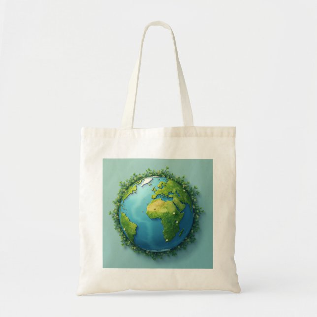 Bolsa Tote Terra-Design Eco Bag - Um pequeno passo para o pla (Frente)