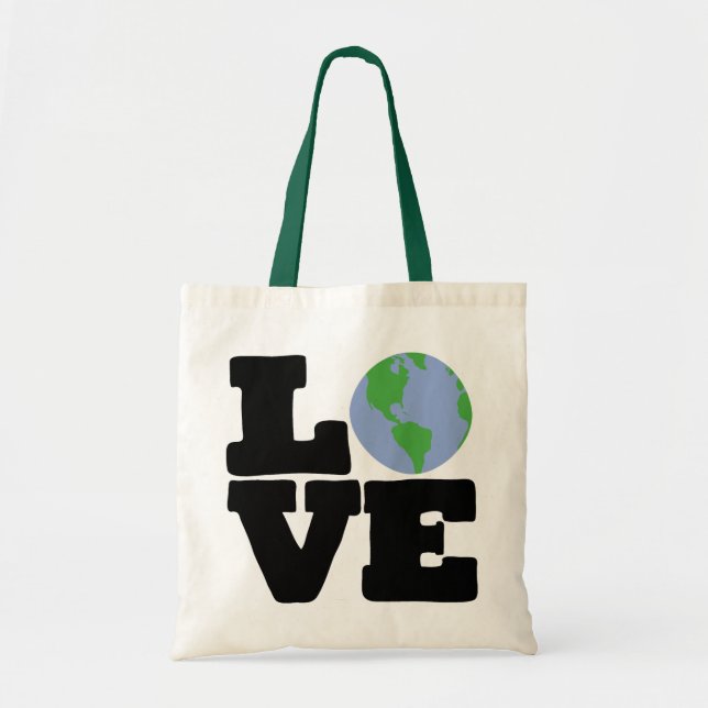 Bolsa Tote Terra do amor (texto preto) (Frente)