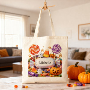 Bolsa Tote Terra do Doce Personalizado Fofo Halloween