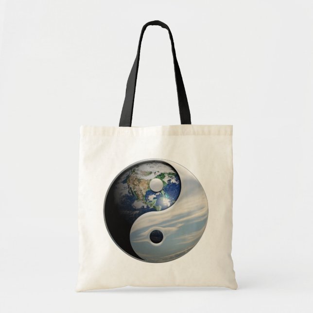 Bolsa Tote Terra e céu Yin Yang (Frente)