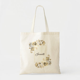 Bolsa Tote Terra floral elegante de aquarela