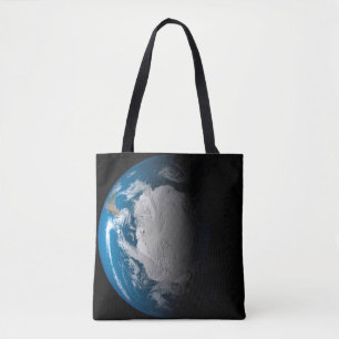 Bolsa Tote Terra Inteira Mostrando Nuvens Simuladas Sobre A A
