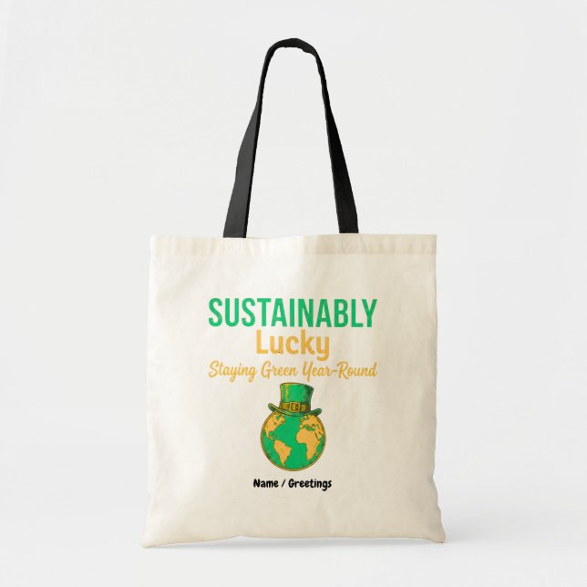 Bolsa Tote Terra Sortuda Sustentável Vida Verde Ecológica (Frente)
