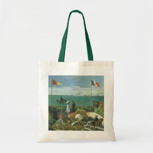 Bolsa Tote Terrace no litoral por Claude Monet