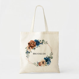 Bolsa Tote Terracotta Marinho Greenery Geométrico Bridesmaid