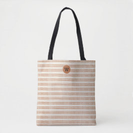 Bolsa Tote Terracotta Monogramo - Greve Minimalista Moderna B