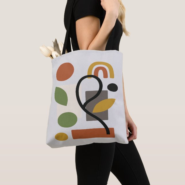 Bolsa Tote Terracotta Rainbow Modern Abstract  (Close Up)