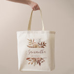 Bolsa Tote Terracotta Rust Flores Boho Fall Foliage Casamento<br><div class="desc">É o estilo moderno da boêmia que faz as malas de tota com flores aquáticas e folhas de queda em tons sujos como marrom-ferrugem,  laranja queimado e terracota. Escolha perfeita para casamentos no outono.</div>