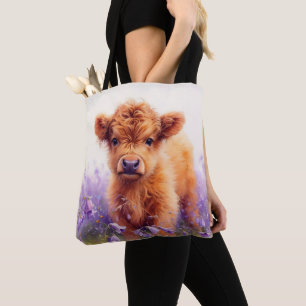 Bolsa Tote Terras Altas Escocesas Vitelos Roxos