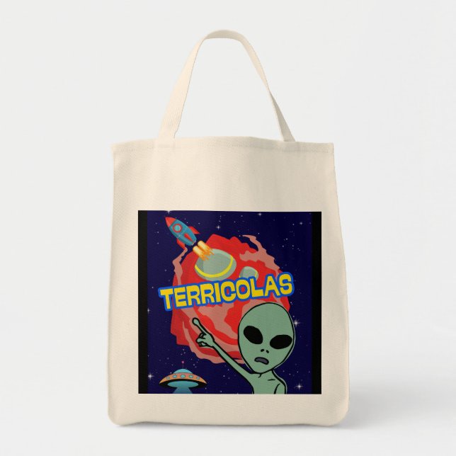 Bolsa Tote terricolas - medo alienígena dos humanos (Frente)