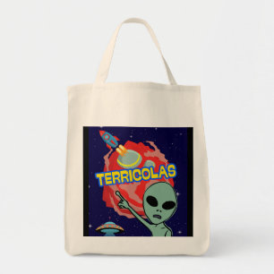Bolsa Tote terrícolas - susto alienígena dos humanos