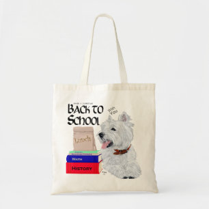 Bolsa Tote Terrier Branco do West Highland de Volta à Escola