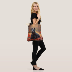 Bolsa Tote Terrier Escocês na Queda de Folhas de Outono Inspi