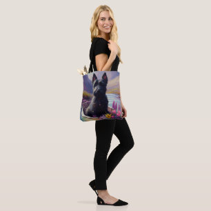 Bolsa Tote Terrier Escocês num Remo: Uma Aventura Cénica