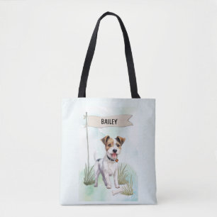Bolsa Tote Terrier Parson Russell Aquarela Cachorro Personali