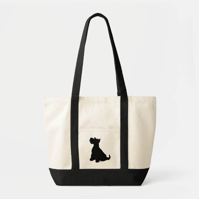 Bolsa Tote Terrier Silhouette escocês (Frente)