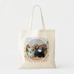 Bolsa Tote Terriers Escoceses Pretos e Trigos