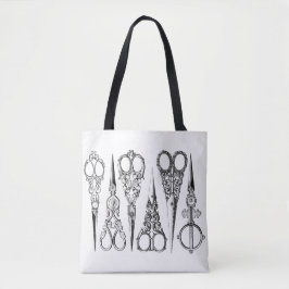 Bolsa Tote tesoura de cabeleireiro vitoriana elegante
