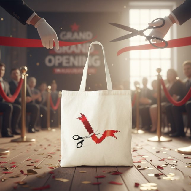 Bolsa Tote Tesoura de Celebração de Grande Abertura Cortando  (Criador carregado)