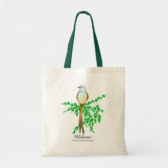 Bolsa Tote Tesoura De Oklahoma Tailed Flycatcher Mistletoe (Frente)