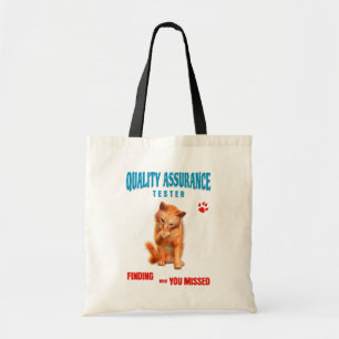 Bolsa Tote Testador de QA Humor de Gato