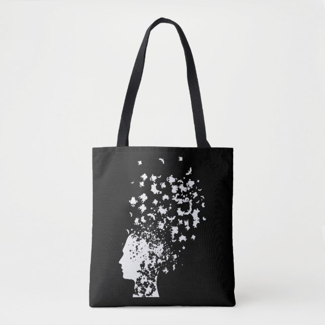 Bolsa Tote Teste de Inkblot da Mente do Cartão de Psicologia (Frente)