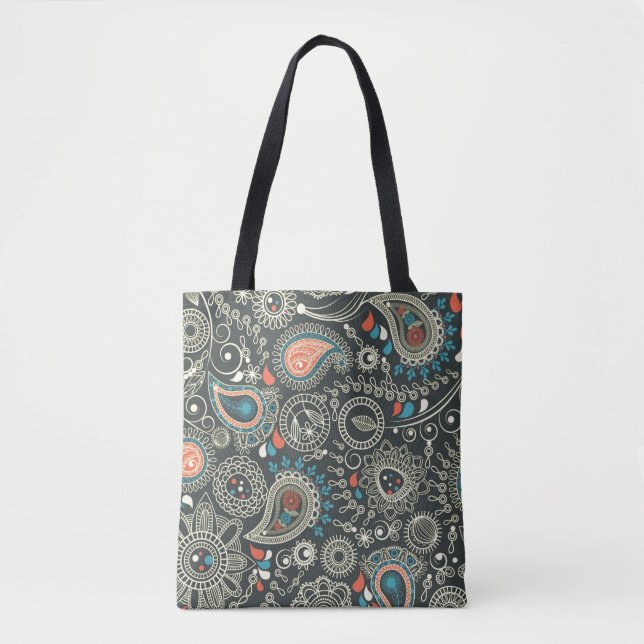 Bolsa Tote Teste padrão 3 de Paisley (Frente)