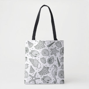 Bolsa Tote Teste padrão 3 dos habitantes do oceano
