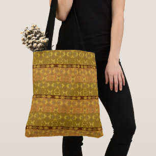 Bolsa Tote teste padrão africano étnico com simbols de