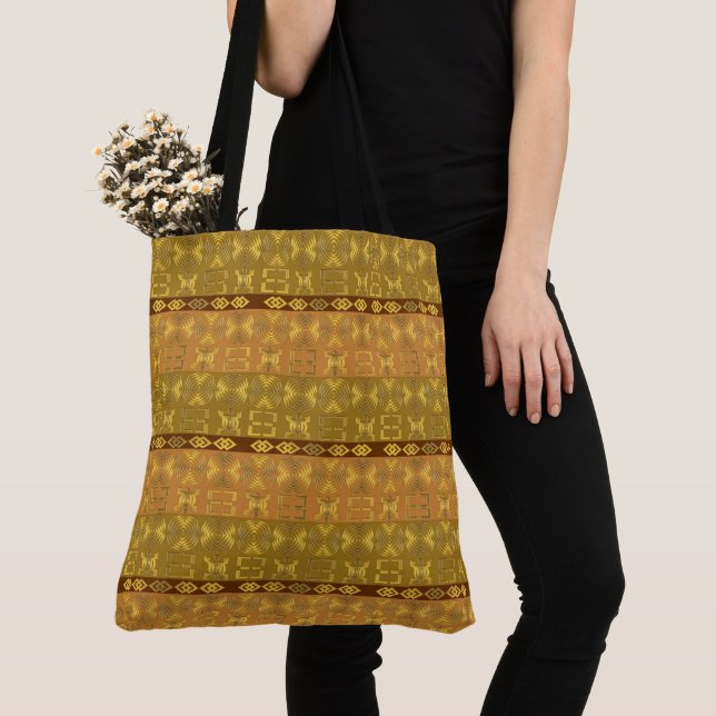 Bolsa Tote teste padrão africano étnico com simbols de (Close Up)