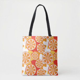 Bolsa Tote Teste padrão alaranjado retro do citrino