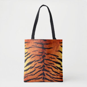 Bolsa Tote Teste padrão animal alaranjado e preto da pele