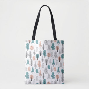 Bolsa Tote Teste padrão bonito da floresta do Doodle