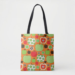 Bolsa Tote Teste padrão bonito da ilustração da maçã