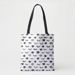 Bolsa Tote Teste padrão bonito da pestana do Doodle