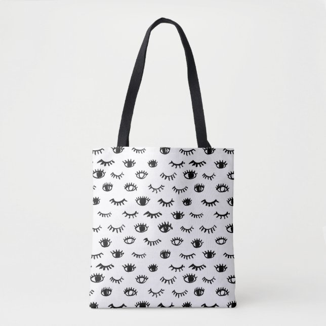 Bolsa Tote Teste padrão bonito da pestana do Doodle (Frente)