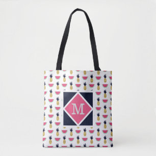 Bolsa Tote Teste padrão bonito do Doodle do abacaxi & da